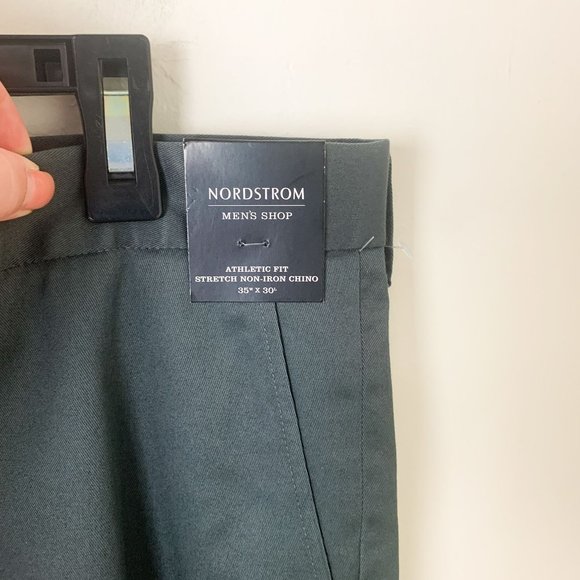 Nordstrom Men non-iron gray chino 35 x 30 - Picture 3 of 6